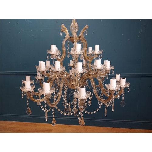 25 - French crystal twenty four branch chandelier. { 100cm H X 98cm Dia }.