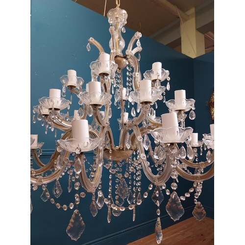 25 - French crystal twenty four branch chandelier. { 100cm H X 98cm Dia }.