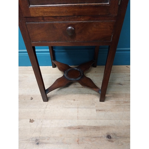 262 - Edwardian mahogany pot cupboard in the Georgian style {75 cm H x 36 cm W x 36 cm D}.