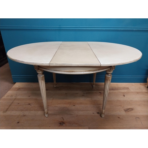 263 - French painted pine dining table and four matching chairs. Table {78 cm H x 140 cm W x 110 cm D} and... 