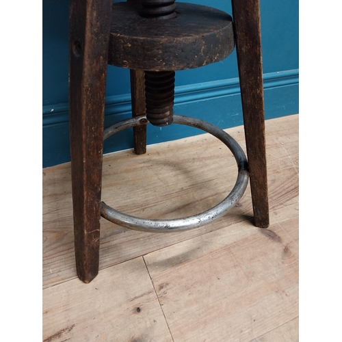 267 - Early 20th C. pine revolving artist stool {61 cm H x 40 cm Dia.}.