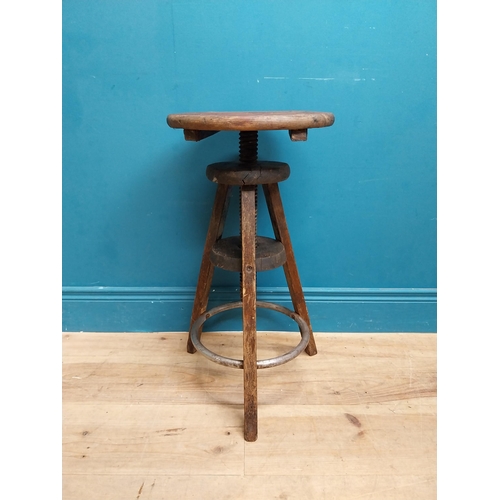 267 - Early 20th C. pine revolving artist stool {61 cm H x 40 cm Dia.}.