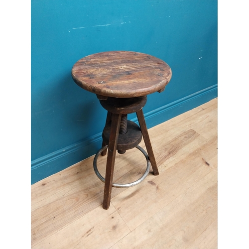 267 - Early 20th C. pine revolving artist stool {61 cm H x 40 cm Dia.}.