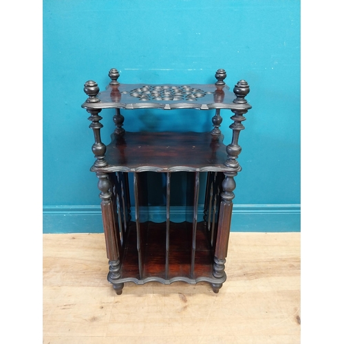 268 - Good quality Victorian rosewood Gothic revival music stand {72 cm H x 41 cm W x 34 cm D}.