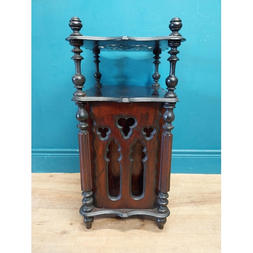 268 - Good quality Victorian rosewood Gothic revival music stand {72 cm H x 41 cm W x 34 cm D}.