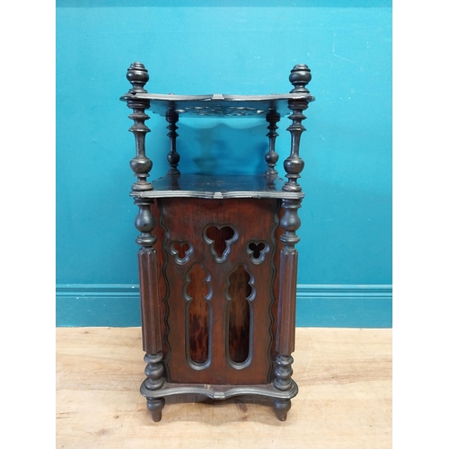 268 - Good quality Victorian rosewood Gothic revival music stand {72 cm H x 41 cm W x 34 cm D}.