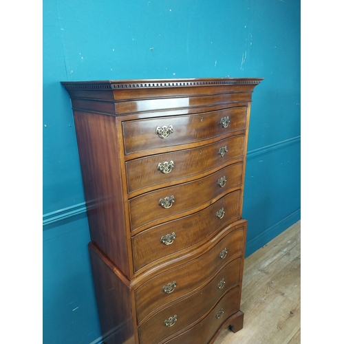 270 - 19th C. mahogany chest of drawers with seven long graduated drawers raised on bracket feet {155 cm H... 