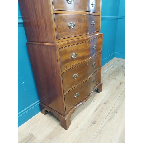 270 - 19th C. mahogany chest of drawers with seven long graduated drawers raised on bracket feet {155 cm H... 