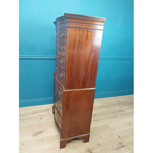 270 - 19th C. mahogany chest of drawers with seven long graduated drawers raised on bracket feet {155 cm H... 