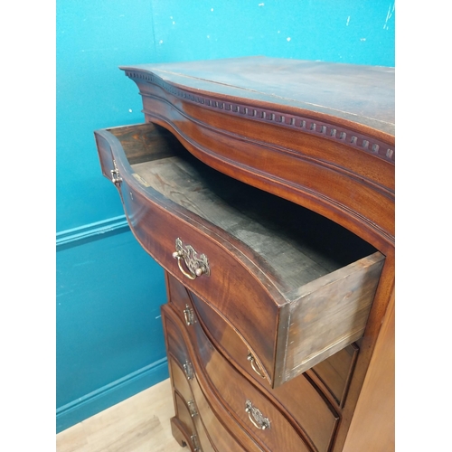 270 - 19th C. mahogany chest of drawers with seven long graduated drawers raised on bracket feet {155 cm H... 