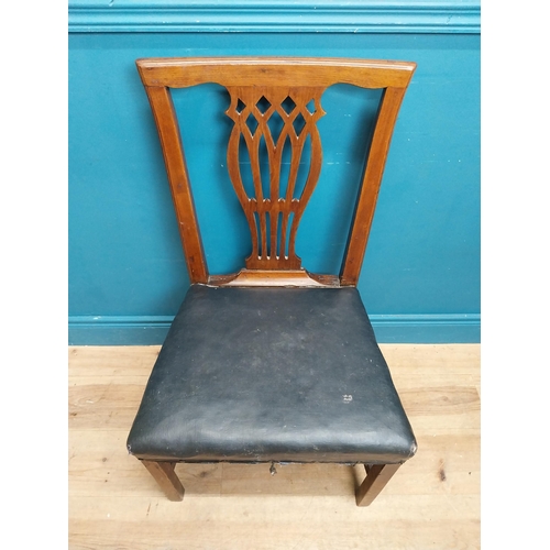 276 - Irish Georgian mahogany side chair with upholstered seat {94 cm H x 55 cm W  x 53 cm D}.