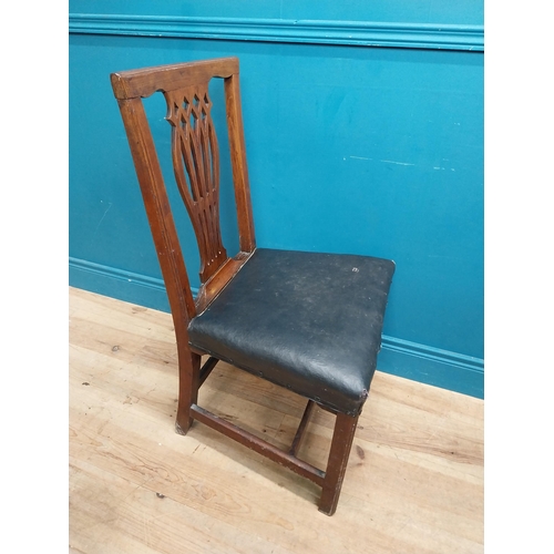 276 - Irish Georgian mahogany side chair with upholstered seat {94 cm H x 55 cm W  x 53 cm D}.