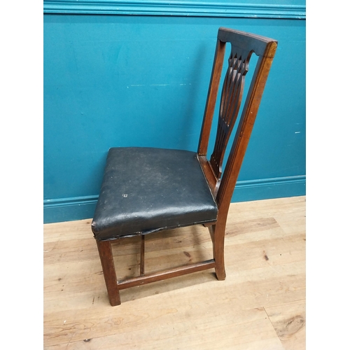 276 - Irish Georgian mahogany side chair with upholstered seat {94 cm H x 55 cm W  x 53 cm D}.