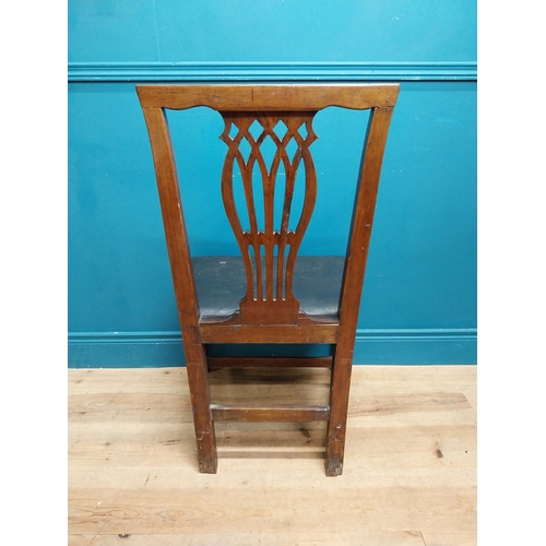 276 - Irish Georgian mahogany side chair with upholstered seat {94 cm H x 55 cm W  x 53 cm D}.