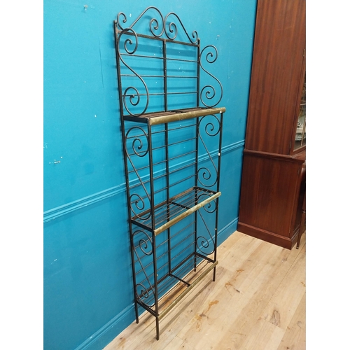 33 - Good quality early 20th C. brass and wrought iron Boulangerie rack. {191 cm H x 70 cm W x 24 cm D}