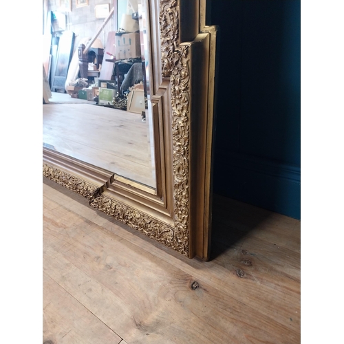 35 - 19th C. decorative gilt wall mirror {157 cm H x 130 cm W}.