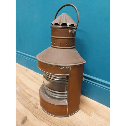 38 - Early 20th C. copper Ship's lantern. [53 cm H x 30 cm W x 30 cm D}.