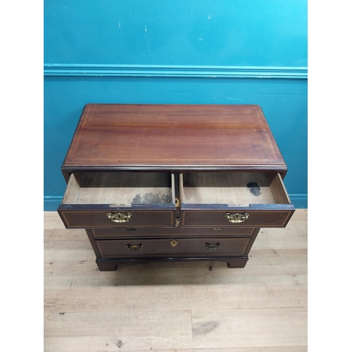 4 - Good quality Georgian mahogany and satinwood inlay chest with two short drawers over three long grad... 