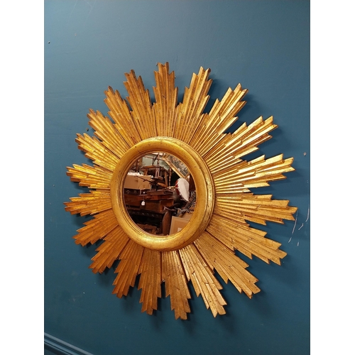 44 - Exceptional quality giltwood sunburst wall mirror {84 cm Dia.}.