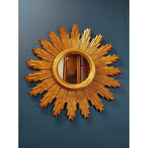 44 - Exceptional quality giltwood sunburst wall mirror {84 cm Dia.}.