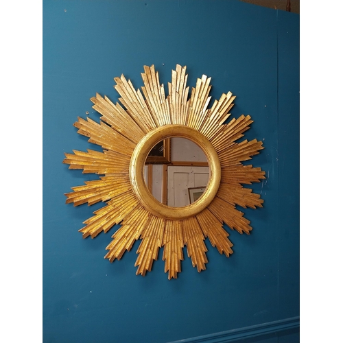 44 - Exceptional quality giltwood sunburst wall mirror {84 cm Dia.}.