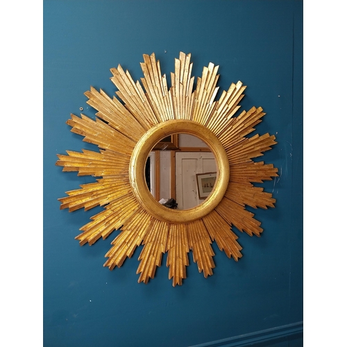 44 - Exceptional quality giltwood sunburst wall mirror {84 cm Dia.}.