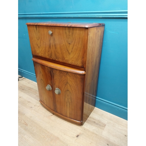 5 - 1950s walnut cocktail cabinet {94 cm H x 62 cm W x 37 cm D}.