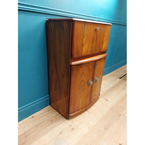 5 - 1950s walnut cocktail cabinet {94 cm H x 62 cm W x 37 cm D}.