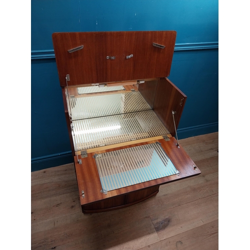 5 - 1950s walnut cocktail cabinet {94 cm H x 62 cm W x 37 cm D}.