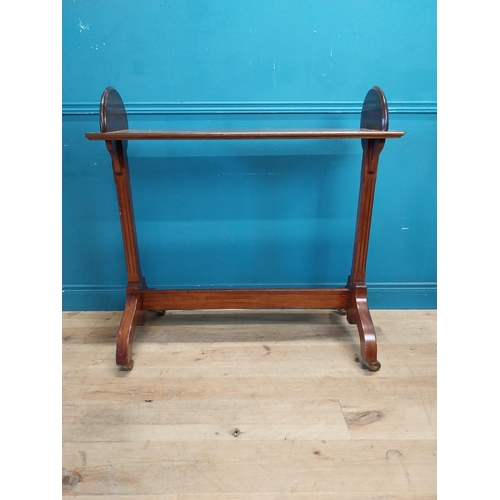 56 - Good quality 19th C. mahogany book stand raised on reeded columns, four outswept feet and brass & ce... 