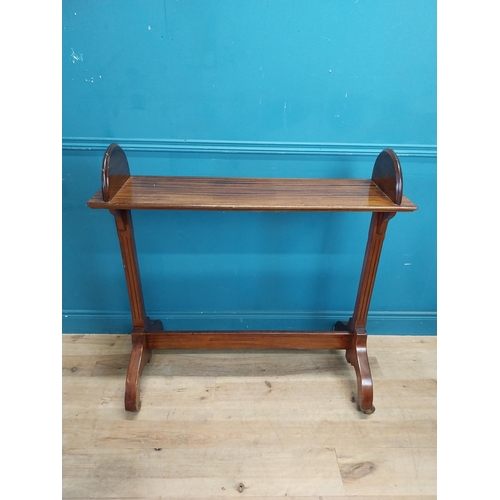 56 - Good quality 19th C. mahogany book stand raised on reeded columns, four outswept feet and brass & ce... 