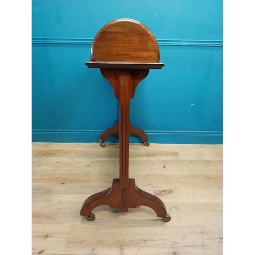 56 - Good quality 19th C. mahogany book stand raised on reeded columns, four outswept feet and brass & ce... 