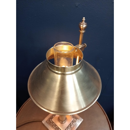 58 - Vintage style brass lamp electrified { 50cm H X 27cm W X 15cm D }.