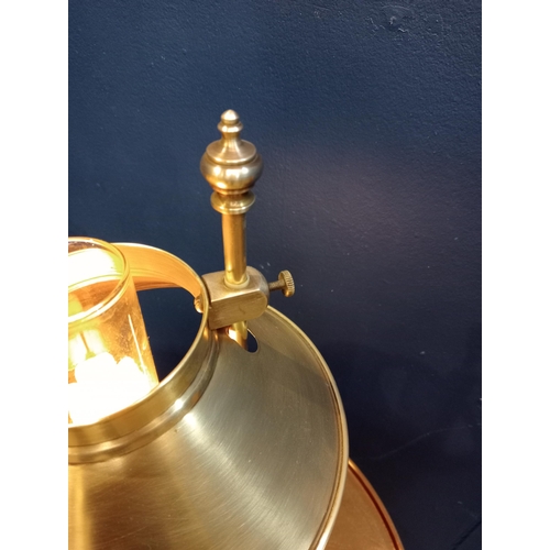 58 - Vintage style brass lamp electrified { 50cm H X 27cm W X 15cm D }.