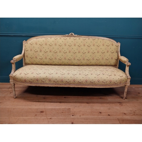 67 - 19th C. French painted and upholstered sofa {120 cm H x 185 cm W x 65 cm D}.