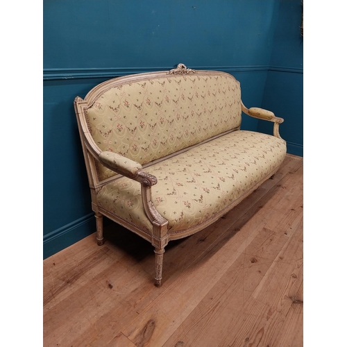 67 - 19th C. French painted and upholstered sofa {120 cm H x 185 cm W x 65 cm D}.