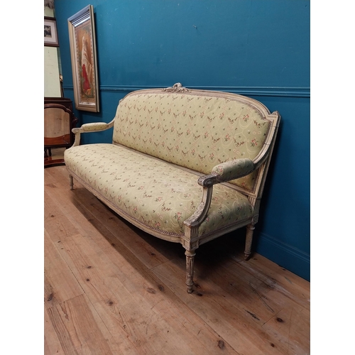 67 - 19th C. French painted and upholstered sofa {120 cm H x 185 cm W x 65 cm D}.