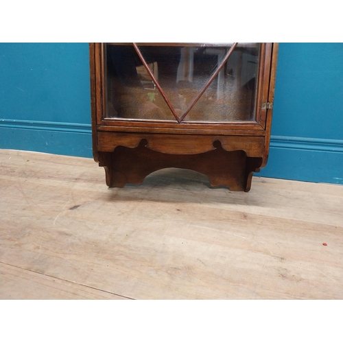 7 - 19th C. mahogany wall cabinet with single glazed door {110 cm H x 48 cm W x 18 cm D}.