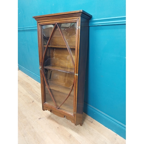 7 - 19th C. mahogany wall cabinet with single glazed door {110 cm H x 48 cm W x 18 cm D}.