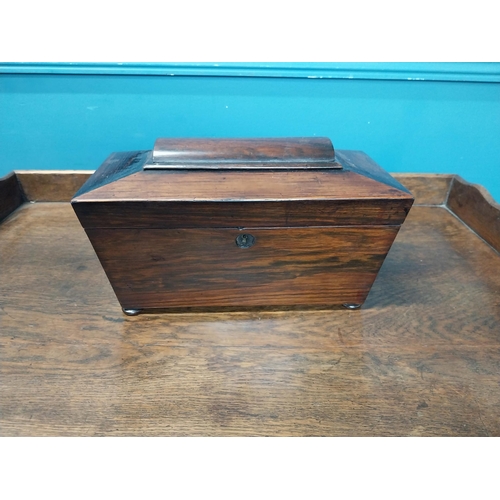 74 - William IV rosewood tea caddy with fitted interior {17 cm H x 28 cm W x 14 cm D}.