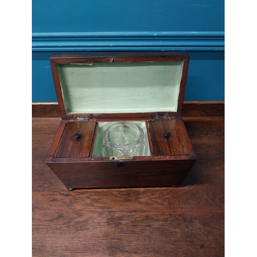 74 - William IV rosewood tea caddy with fitted interior {17 cm H x 28 cm W x 14 cm D}.