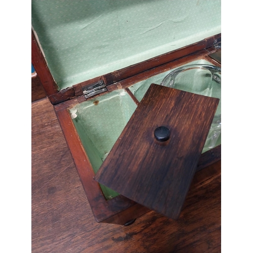 74 - William IV rosewood tea caddy with fitted interior {17 cm H x 28 cm W x 14 cm D}.