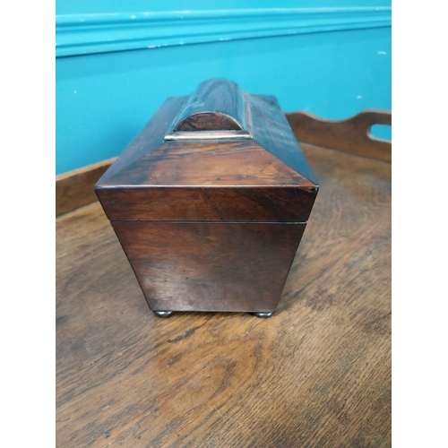 74 - William IV rosewood tea caddy with fitted interior {17 cm H x 28 cm W x 14 cm D}.