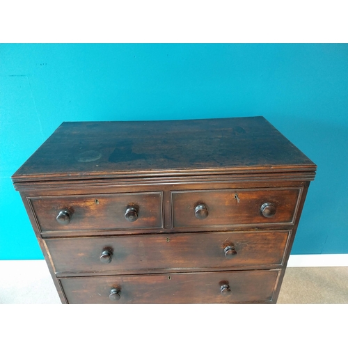 749 - 19th C. mahogany chest of drawers with two short drawers above three long graduated drawers raised o... 