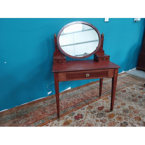 759 - 19th C. mahogany dressing table with single drawer in the frieze raised on square tapered legs {140 ... 