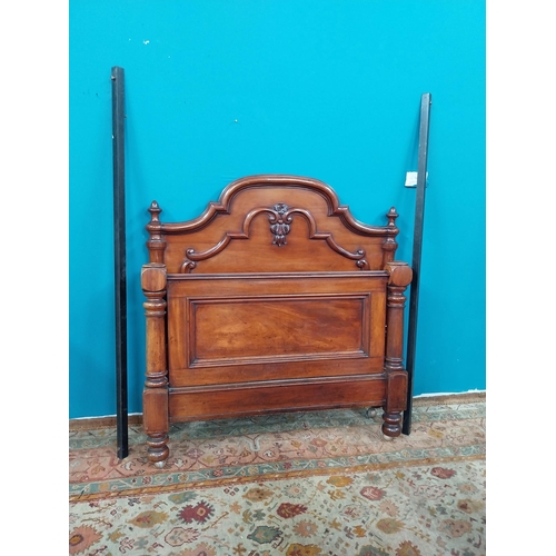 771 - Victorian mahogany bed {150 cm H x 134 cm W}.{ cm H  cm W cm D}.