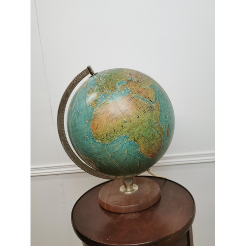 86 - Light up world globe on stand { 40cm H X 28cm Dia }.