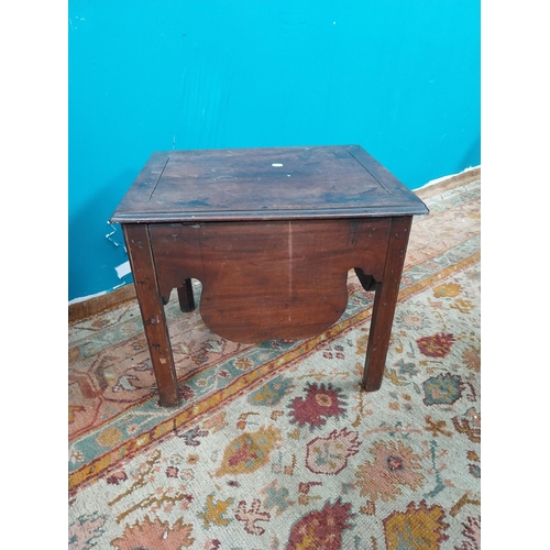 873 - Irish Georgian mahogany commode {50 cm H 56 cm W 46cm D}.