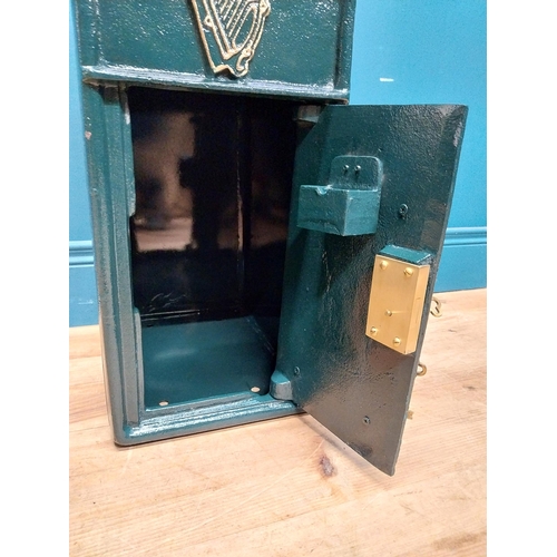 88 - Cast iron and metal Irish post box with Harp emble.  {58 cm H x 24 cm W  x 39 cm D}.