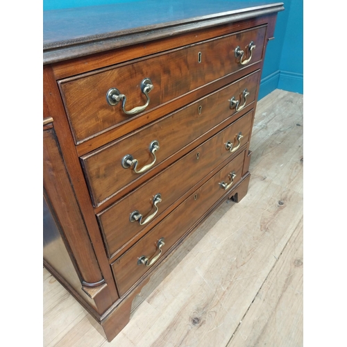 9 - Georgian mahogany chest of drawers with four graduated drawers raised on bracket feet {69 cm H x 79 ... 